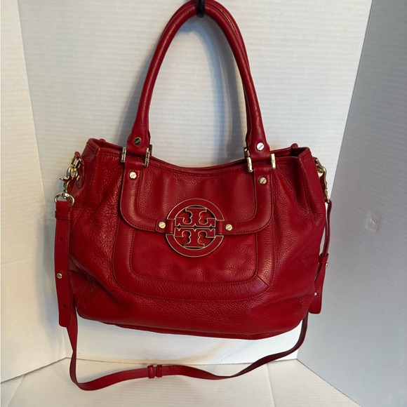 Tory Burch Handbags - TORY BURCH Amanda Red Leather Handbag